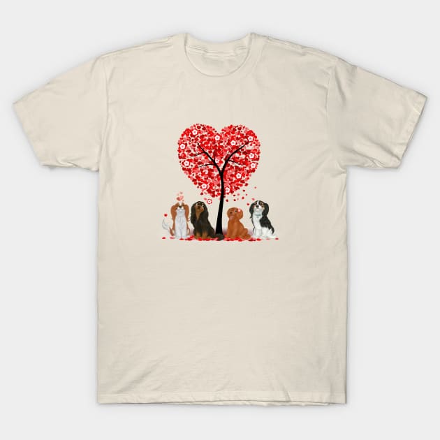 Cavalier King Charles Spaniels Love and Valentine Design T-Shirt by Cavalier Gifts